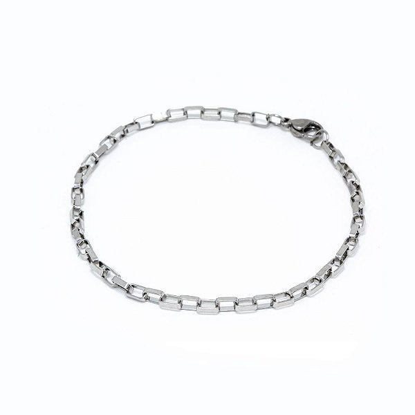 Pulseira em Aço 316l Elo Cartier 3mmx21cm