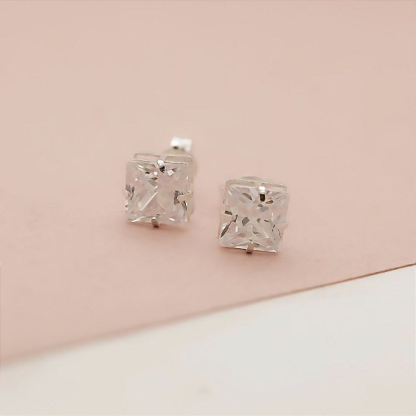 Brinco Em Prata 925 Galeria Carre 6mm