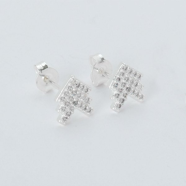 Brinco Em Prata 925 Setas Cristal