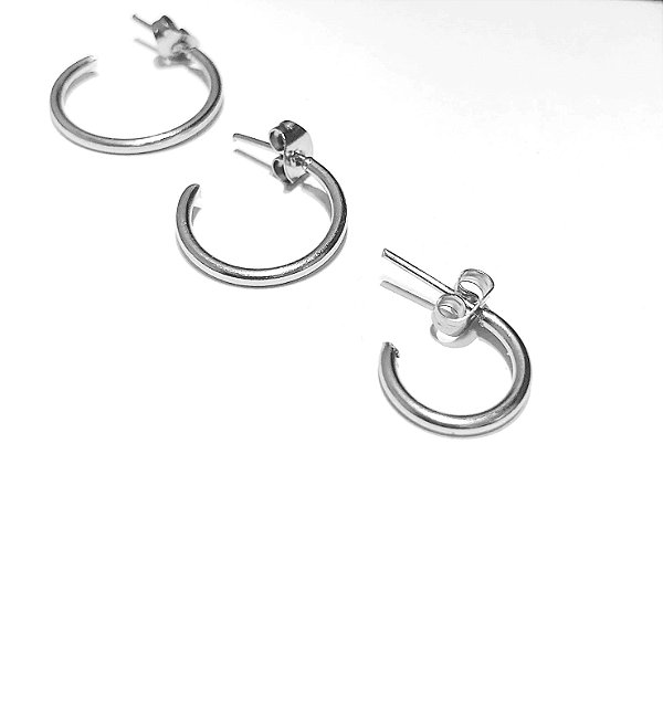 Brinco Aço Trio Argolinha Tubo