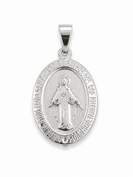 Pingente em Aço Cirúrgico 316L Medalha Milagrosa 25 x 15 mm
