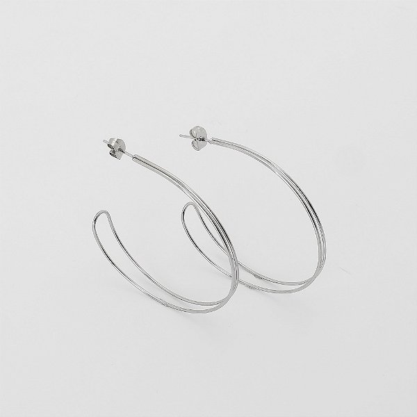 Brinco em Aço Cirúrgico 316L Argola Dupla Pequena  22mm