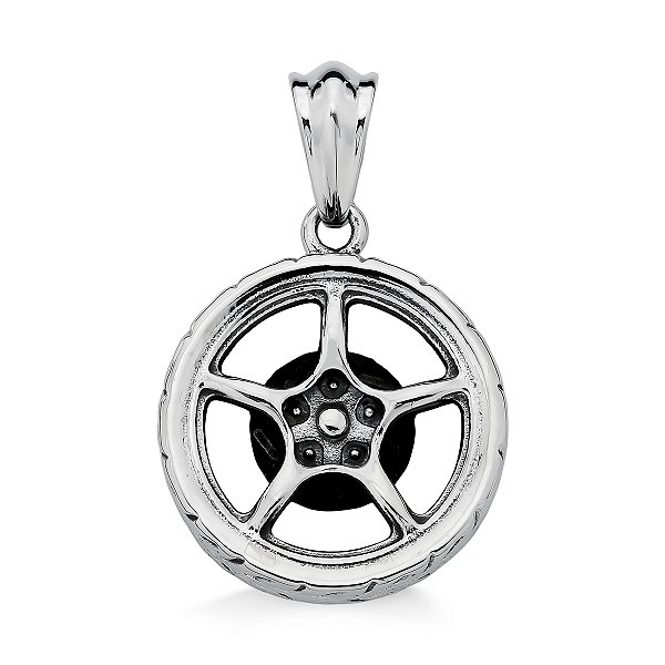 Pingente Aço Linha Black Roda de Carro