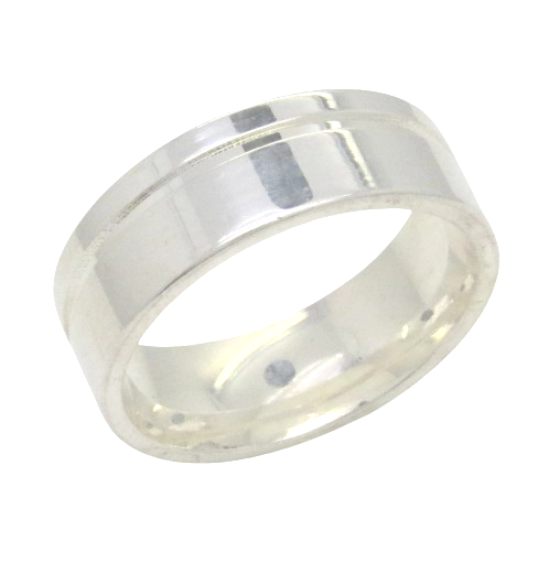 Aliança em Prata 925 Anatomica 5,5mm Com friso Lateral
