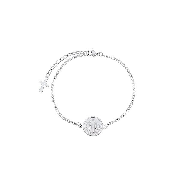 Pulseira em Aço Inox 316L São bento 2 argolas