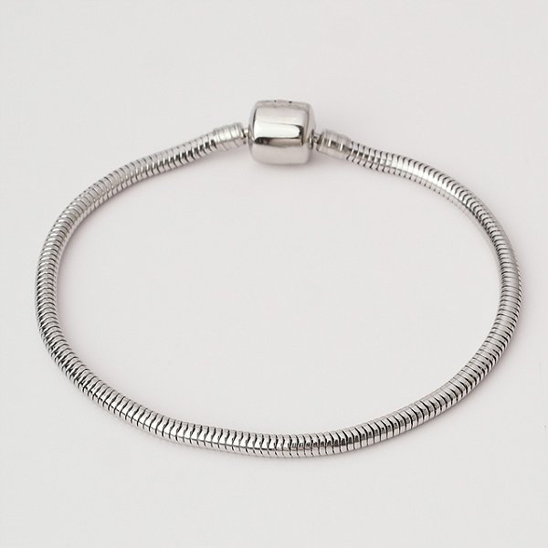 Pulseira Em Aço 316l Para Berloques Maleável Fecho Tambor