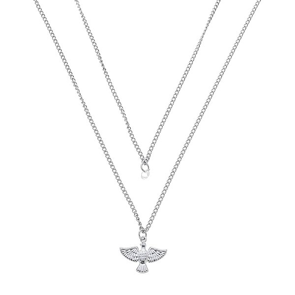 Colar Espirito santo com Ponto de Luz Zircônia 4mm cystal