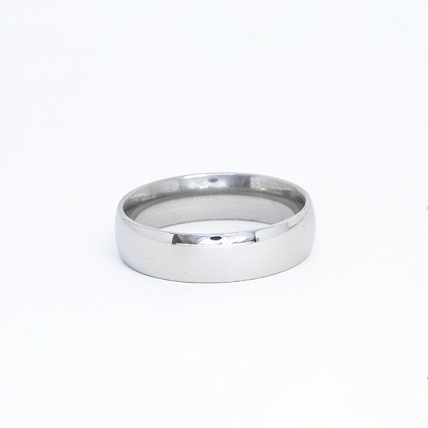 Aliança Lisa e Abaulada em Aço Cirúrgico 316L
