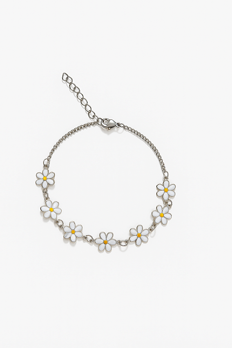 Pulseira Em Aço Inox Margarida Resinada