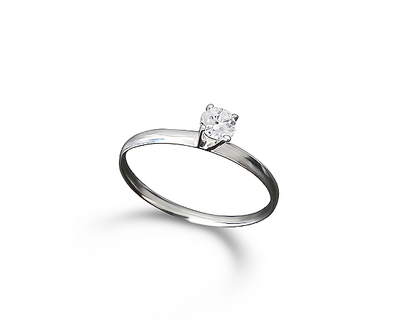 Anel Solitário Haste Zircônia 4mm