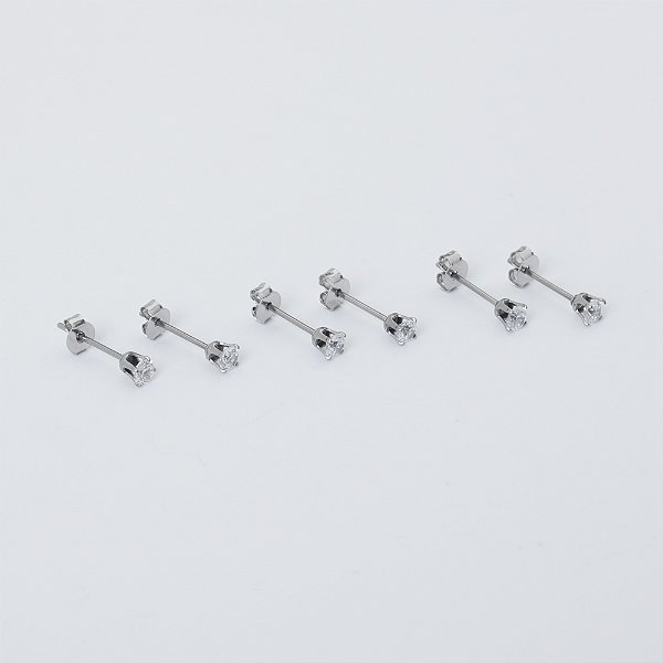 Brinco Ponto Luz Zircônia 3mm