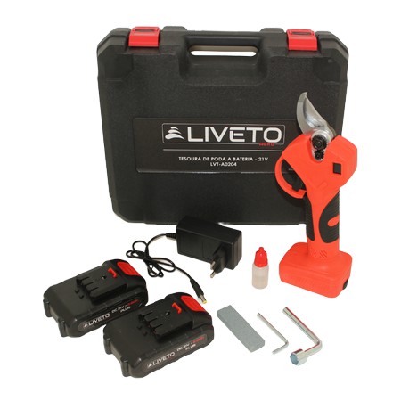 Tesoura de Poda Elétrica à Bateria 21V - 25mm com Visor LED