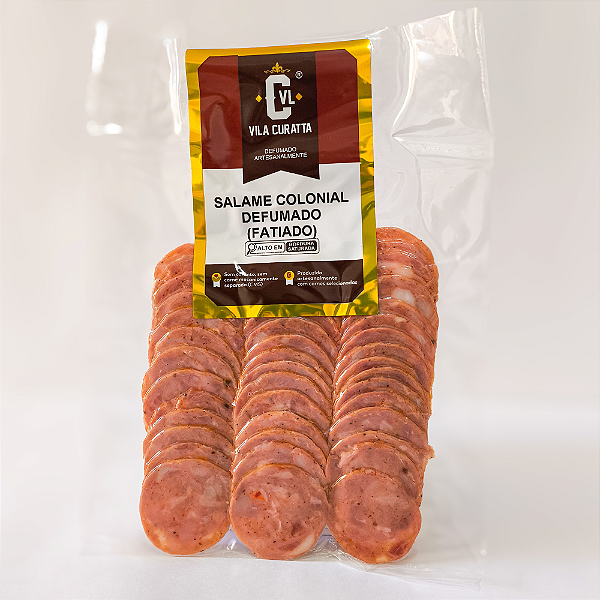 SALAME COLONIAL ARTESANAL DEFUMADO FATIADO 500G