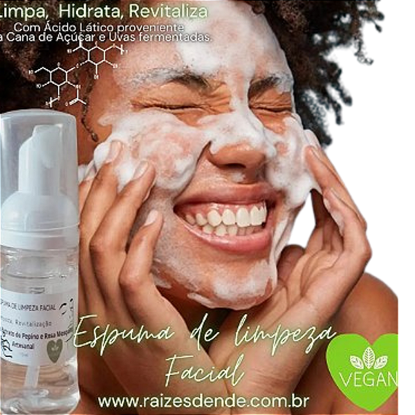 Espuma Facial Artesanal Limpeza Vegana