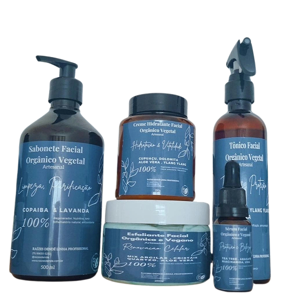 Kit Completo Limpeza de Pele Profissional Orgânico e Vegano Artesanal