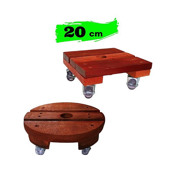 Suporte Vaso Plantas 20cm Roda Rodizio Giratorio Gel Silicone Quadrado