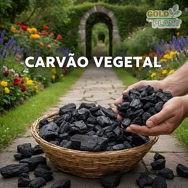 Carvão Vegetal Triturado Natural Plantas ( Biochar ) 10 litros