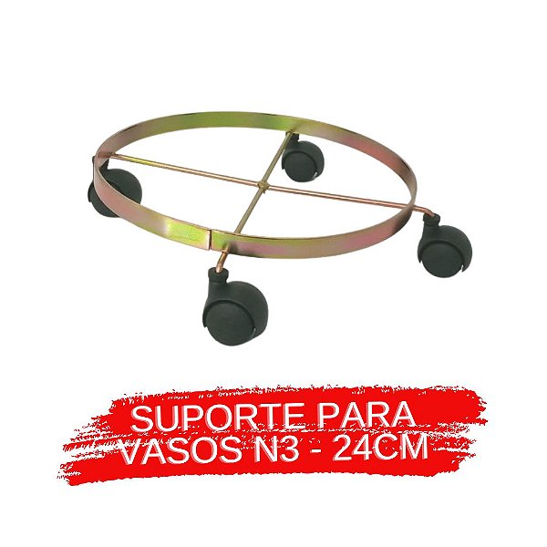 Suporte para Vaso Aço Roda Nylon N.03 24CM