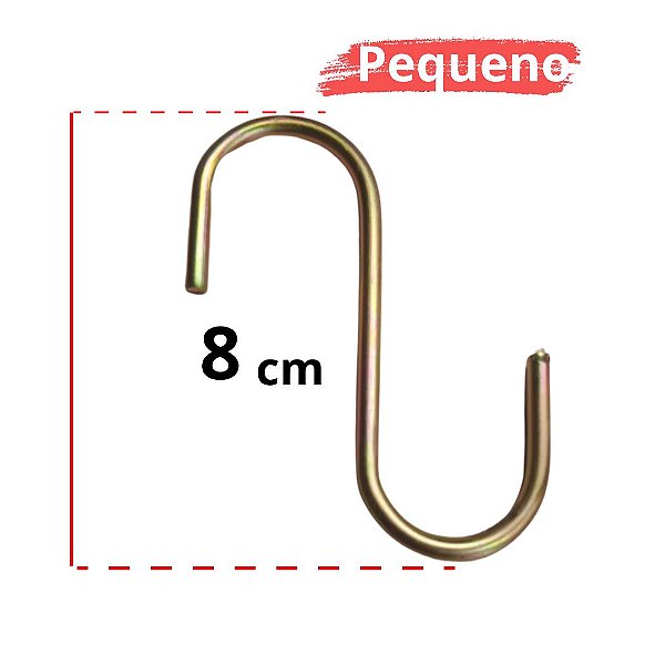 Gancho tipo "S" tamanho Pequeno 8CM