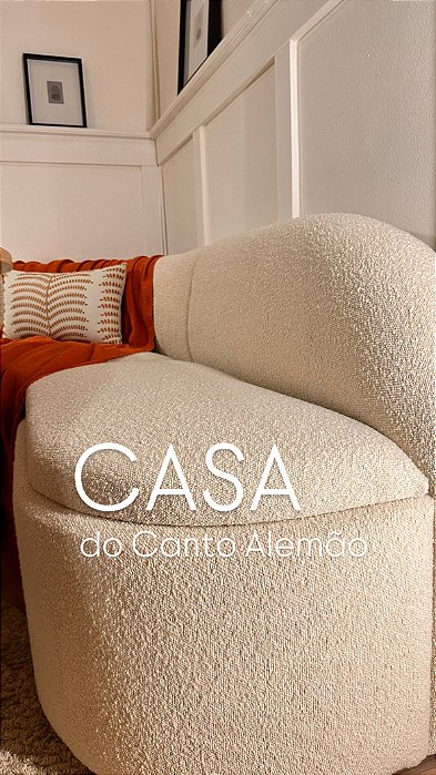 Conjunto Berlim 1,5m X 2,0m tecido boucle  creme / mesa orgânica freijó 1,4m x 0,90m, bar aço carbono preto /  duas cadeiras  platiner