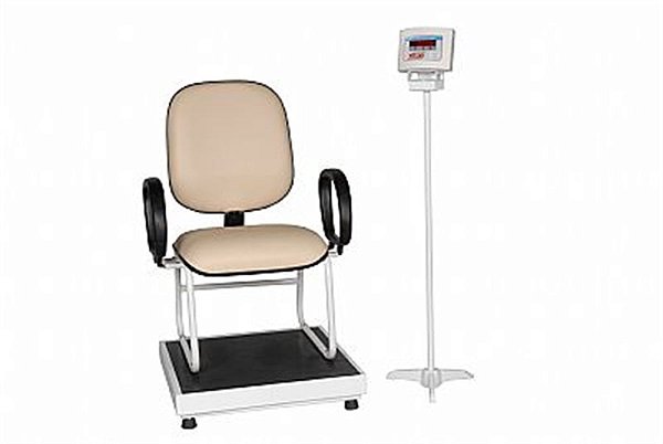 Balança Digital 300 kg com Cadeira para o Paciente - Welmy