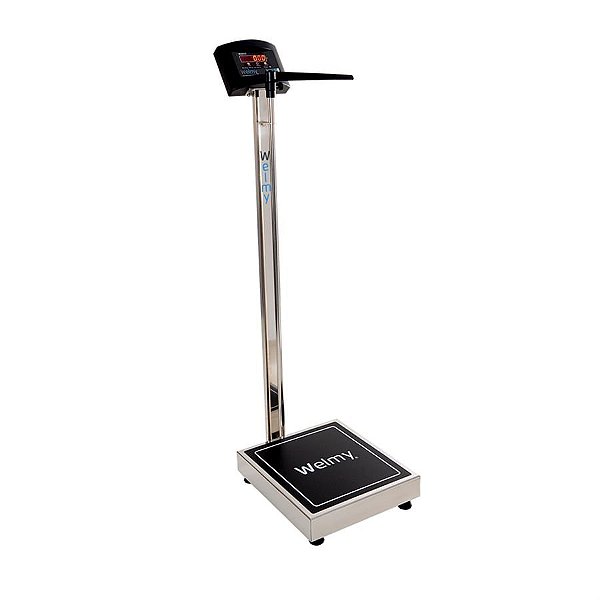 Balança INOX Antropométrica Digital 200kg Divisão 50g com Visor LED - Welmy