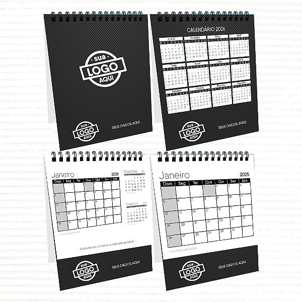 CALENDÁRIO DE MESA COM BASE PERSONALIZADA * 10unidades