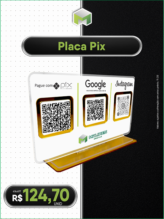 # BLACK FRIDAY 2025 - PLACA 3 PARTES - PIX, GOOGLE INSTAGRAM