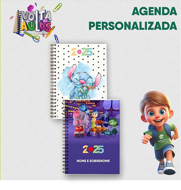 AGENDA DIÁRIA CAPA PERSONALIZADA -  VOLTA AS AULAS