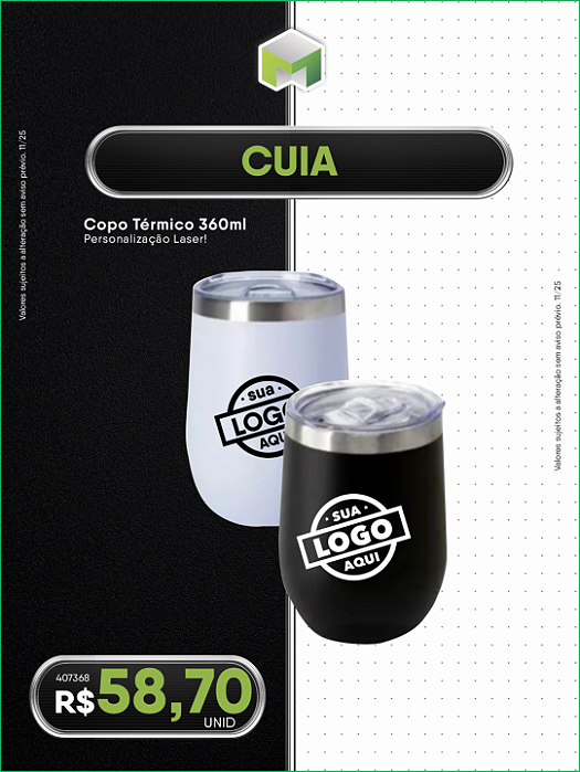 # BLACK FRIDAY 2025 - COPO/CUIA -GRAVAÇÃO A LASER - REF. 1006526