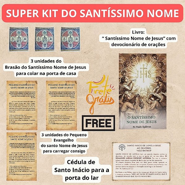 SUPER KIT SANTÍSSIMO NOME com frete grátis