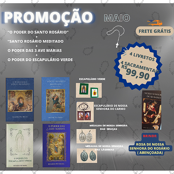 KIT  DE MARIA - 4 livros pocket + 5 SACRAMENTAIS + FRETE GRÁTIS