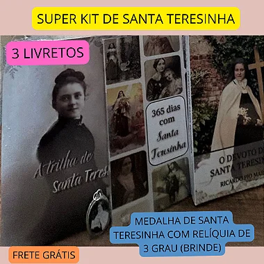 SUPER KIT SANTA TERESINHA  / 3 livros + medalha com relíquia(brinde)