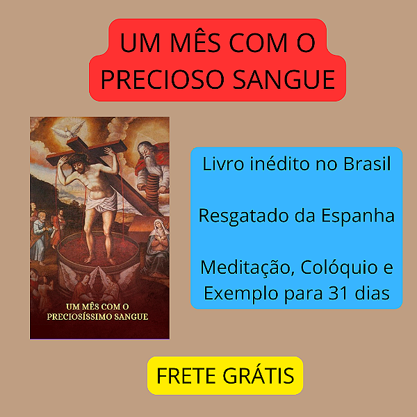 UM MES COM O PRECIOSO SANGUE DE JESUS - frete grátis