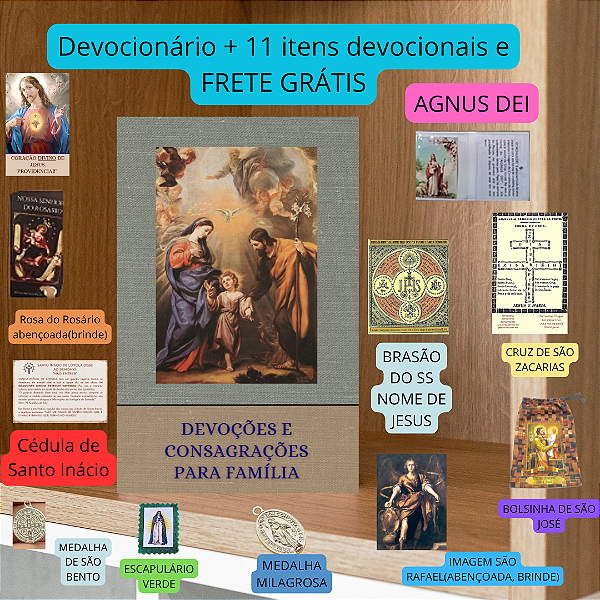 KIT FAMÍLIA - DEVOCIONÁRIO + 11 ITENS DEVOCIONÁRIOS com frete grátis