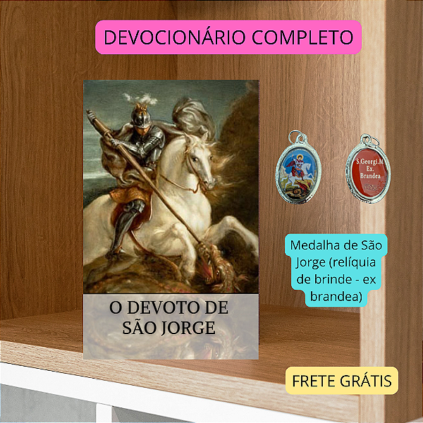 SUPER KIT SÃO JORGE - DEVOCIONÁRIO E MEDALHA (com relíquia brinde) FRETE GRÁTIS