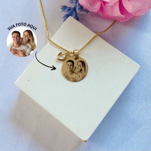 Colar Personalizado Folheado a Ouro 18k com Medalhinha
