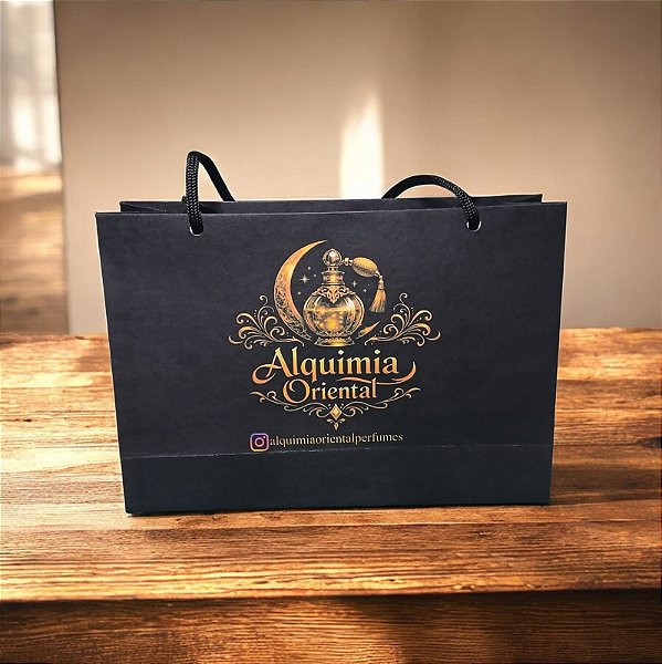 Sacola de Papel M Personalizada com Logo – Pacote com 10 Unidades