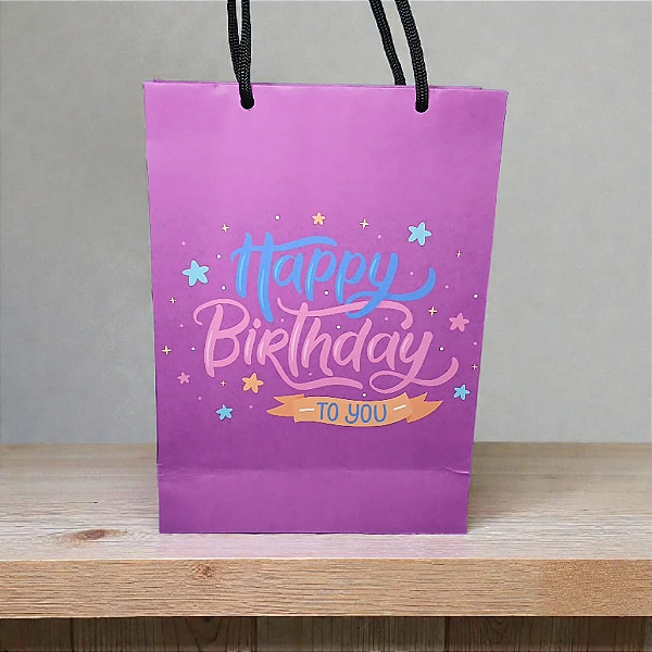 Sacola de Papel M 21 x15 Personalizada com Logo – Pacote com 20 Unidades