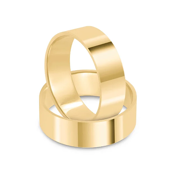 Par de alianças Runa 6mm de casamento ouro 18k