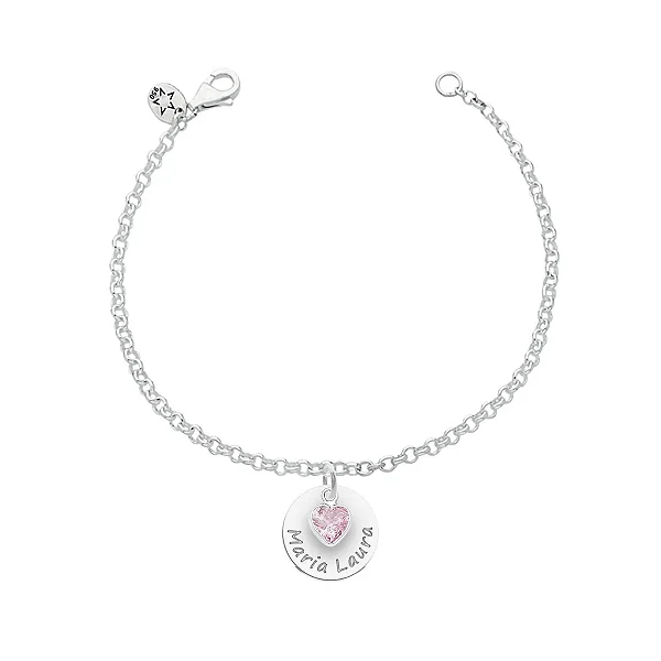 Pulseira feminina Prata Personalizada com nome - PRATA 925