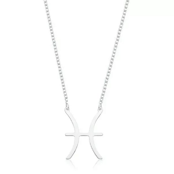 Colar feminino Signo Peixes  - PRATA 925