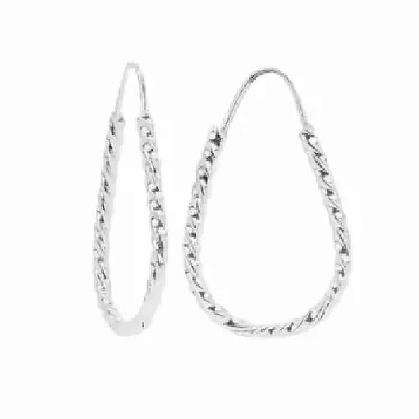 Brinco Feminino Gota Fio torcido - PRATA 925