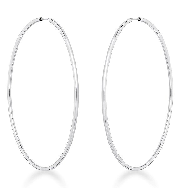 Brinco feminino Argola de Fio Redonda - PRATA 925