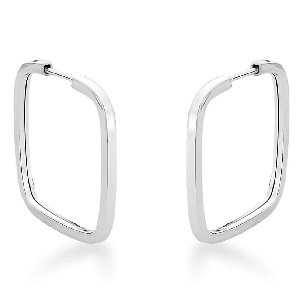 Brinco Feminino Quadrado - PRATA 925