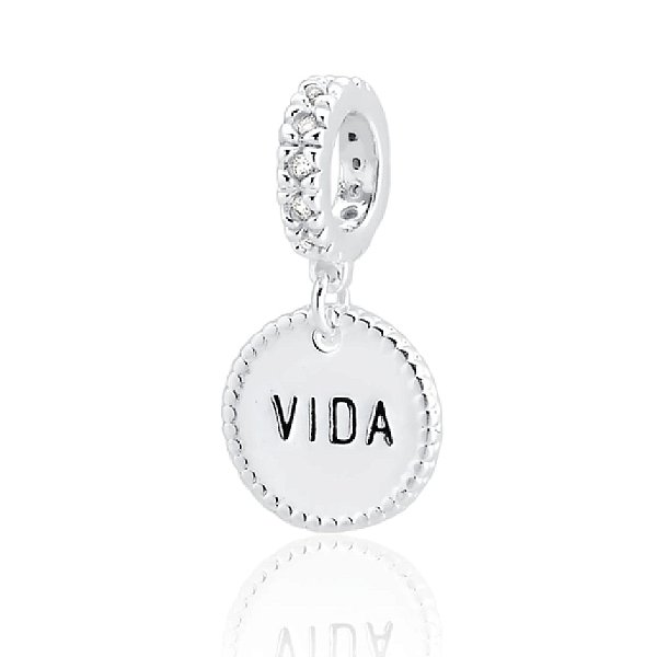 Berloque de pulseira pandora Medalha Vida - Prata 925