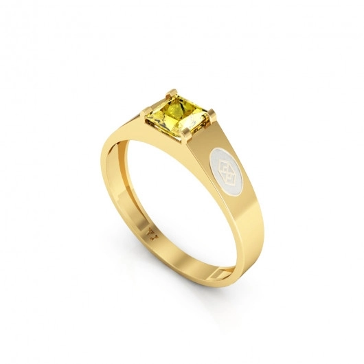 Anel Formatura Masculino Carrê - OURO 18K