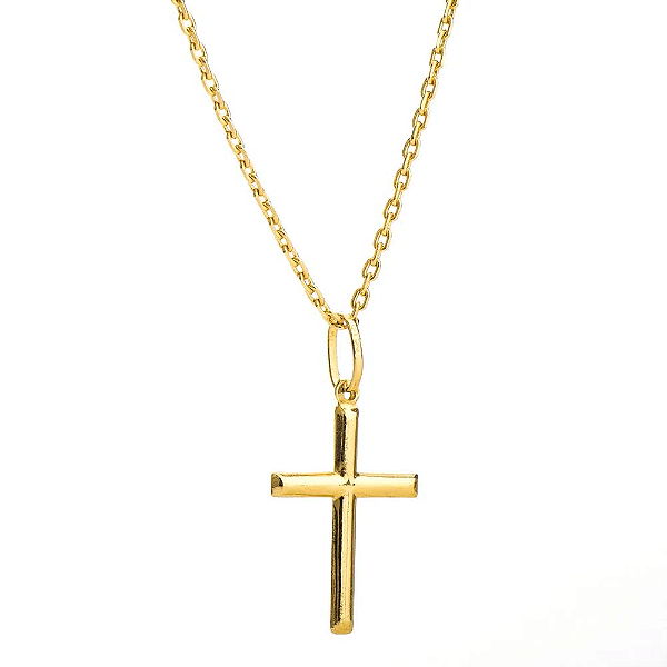 Corrente masculina com Pingente Cruz - OURO 18K