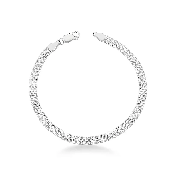 Pulseira Masculina Esteira  - PRATA 925