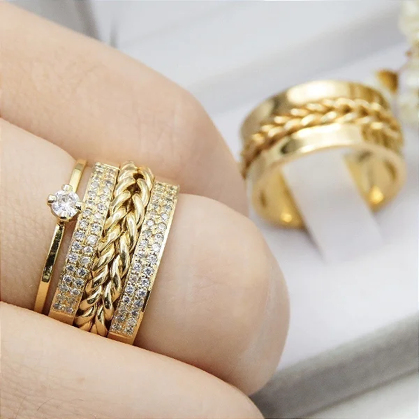 Par de alianças casamento Bali 10mm de moeda antiga - Anel solitário Brinde